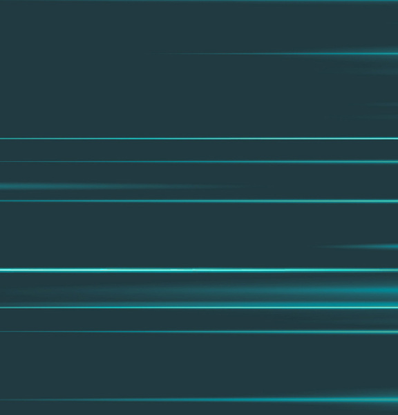Glowing turquoise lines streak across a dark blue background