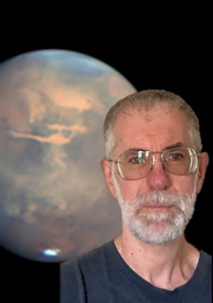 Anthony Wesley with Mars in the background