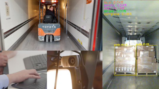 Collage of different scenes during the loading process.