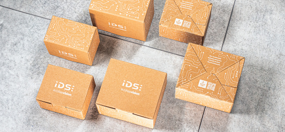 Brown box made from recycled material for IDS camera