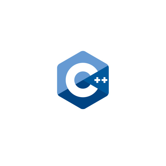 C++ logo in blue.