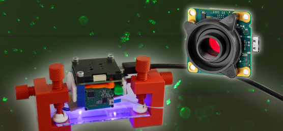 IDS board-level camera on board a mini-satellite prototype for cell research