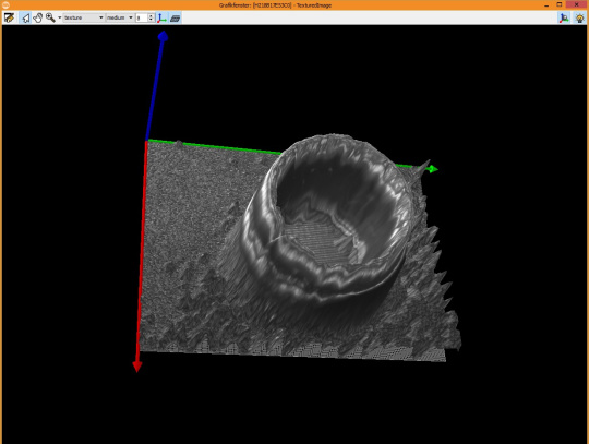 Depth information, calculated from focal values of all focused planes.