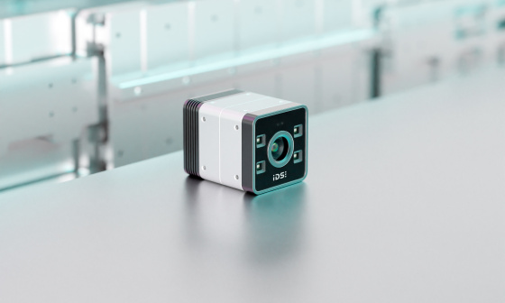 IDS Nion 3D camera on table surface, compact design for industrial applications