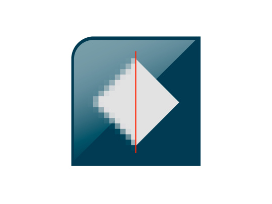 Red line separates square and shows differences in resolution.