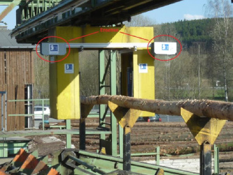 The timber is measured using two Ensenso stereo 3D cameras