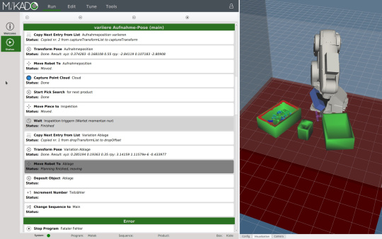 The user can change the order of the process steps easily using Mikado ARC