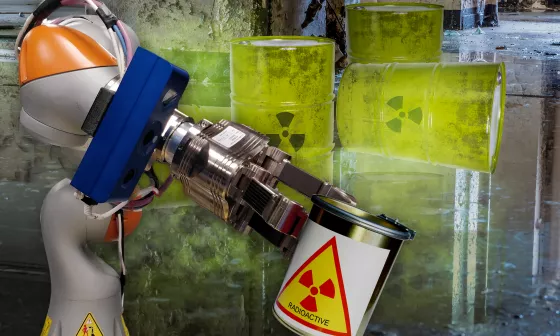 Robot-assisted system with Ensenso 3D camera for safe handling of nuclear waste