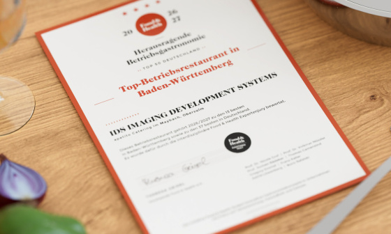 Certificate for Top Company Canteen in Baden-Württemberg from IDS