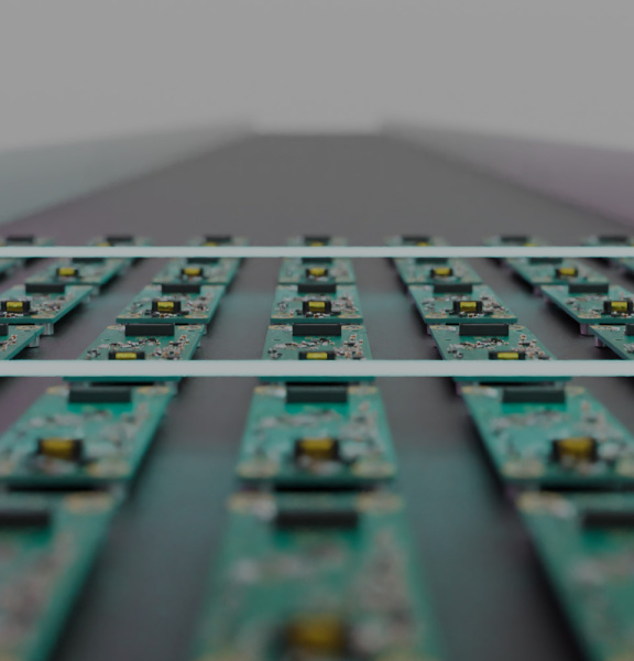 Marked focus area visualised on circuit board by 3D camera.