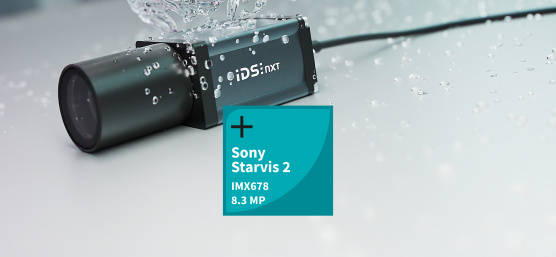 Water jet hits IDS NXT oslo, next to it Sony Starvis 2 IMX678 Icon.