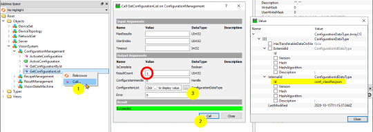 How to prepare the GetConfiguationList function is marked step by step.