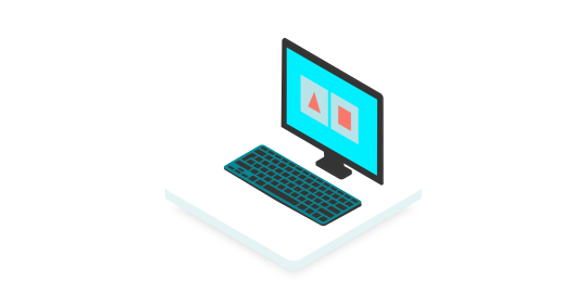 A keyboard and a screen on which the IDS lighthouse software is simply displayed.