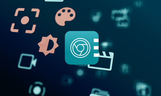 Various icons from the IDS peak software on a blue background. The application icon is in the foreground.