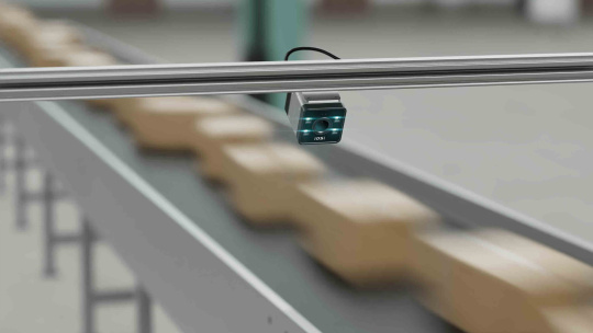 IDS ToF camera Nion checks parcels on a conveyor belt