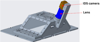 Construction drawing of the part of the experimental setup with IDS camera