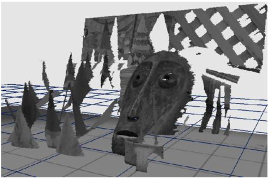 View of the 3D surface generated from the disparity map and camera calibration data.