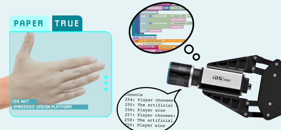 Play "rock, paper, scissors" against a vision app as an AI opponent