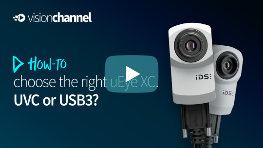 Thumbnail of a video abaout how to choose the right uEye XC camera.