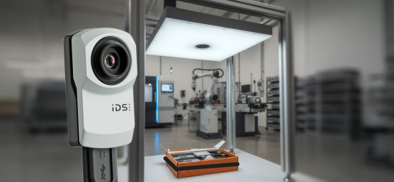 Camera at illuminated inspection station; underneath, tool tray for inspection