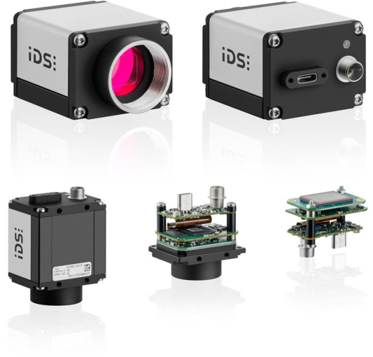 Various views of the IDS GigE uEye SE Rev. 4 including circuit boards
