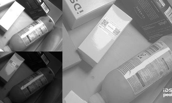 Light and dark shots of packaging and bottle plus the HDR result