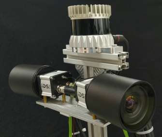 Two IDS cameras mounted on a mast