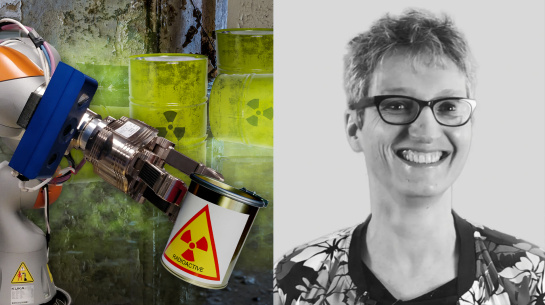 Thumbnail of Vision Channel session ‘How to pick & place with robot-vision’, on the right speaker Ute Seitz