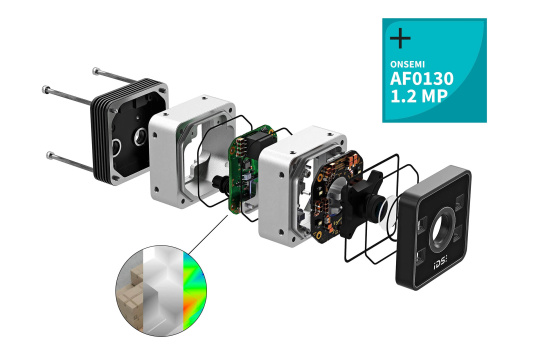 Exploded view of the IDS ToF camera Nion