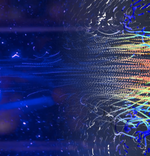 Flow visualisation with colour-coded particle tracks from event-based camera analysis on a jet stream