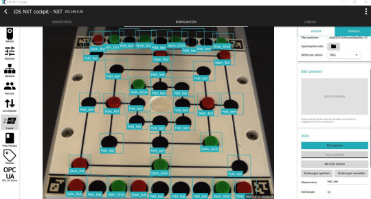 IDS NXT cockpit software that analyses the mill game board