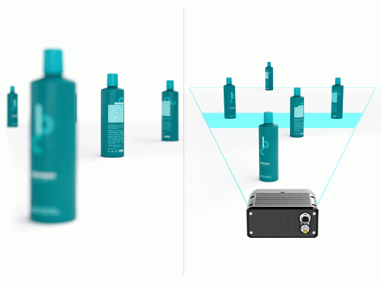 Wide field of view at close range with the Ensenso B 3D camera.