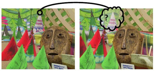 The same picture side by side, with the tip of the cone marked.