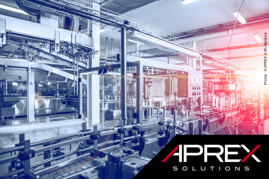 The APREX inspection system checks plastic caps for defects running at high speed on a production line