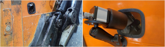 Robust uEye FA industrial camera looks into the dumping chamber of a refuse collection vehicle