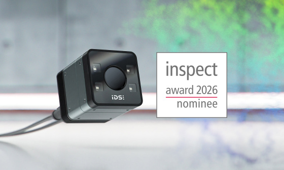 Nion 3D ToF camera beside inspect award nominee logo