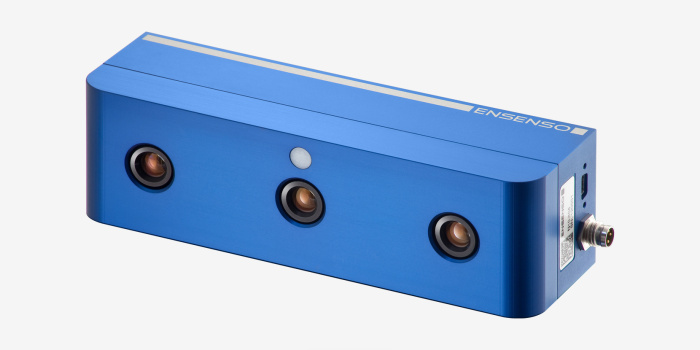Blue Ensenso N10 camera from the front