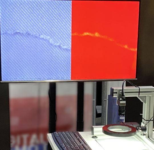 The GigE Vision camera GV-5880CP from IDS ensures precise image acquisition and accurate image evaluation when inspecting fabric webs - sentin GmbH