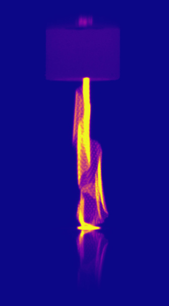 A luminous plasma discharge with a spiral-shaped discharge path
