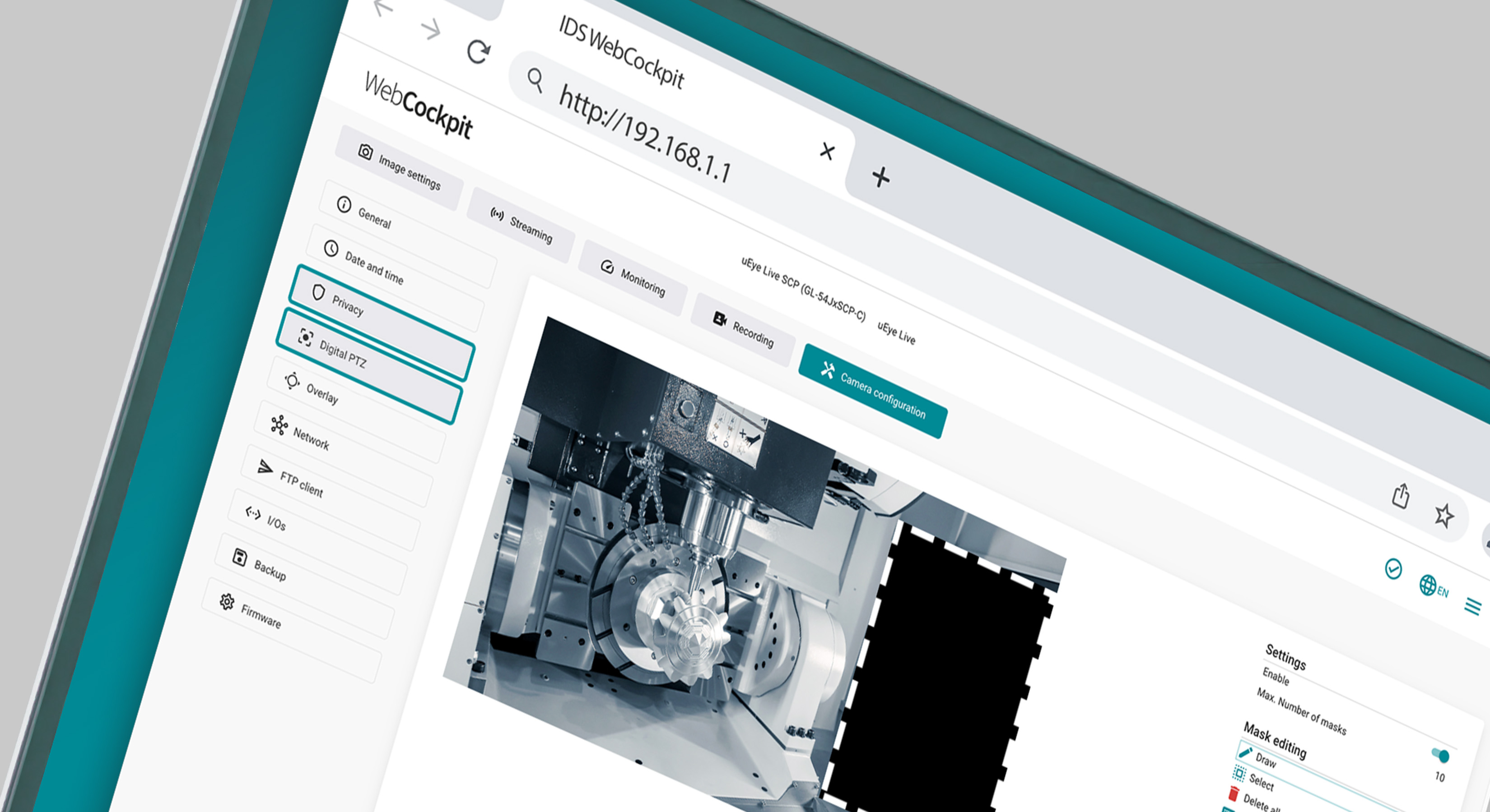 Web Cockpit uEye Live Update 1.2 & new IP69K camera for industrial monitoring | IDS