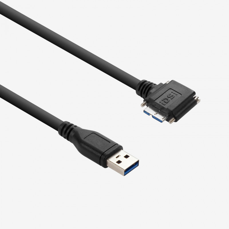USB 3, standard cable, right angled, screwable, 5 m