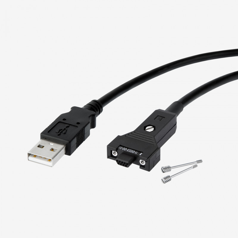 USB 2.0, standard cable, straight, screwable, 5 m