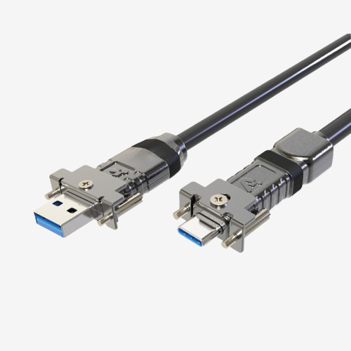USB3 AOC, USB-A USB-C, straight, screwable, 5 m