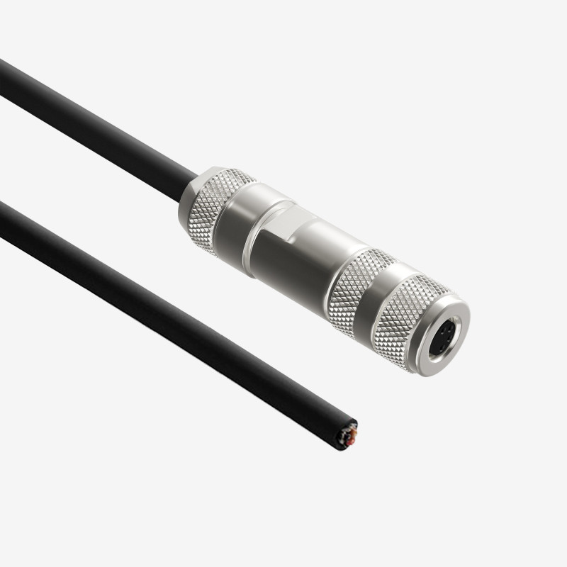 M8 4-pin to open end, dragchain, 10 m